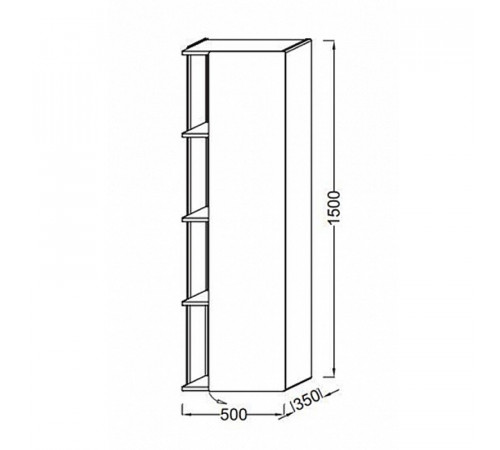 Шкаф пенал Jacob Delafon Terrace 50 R EB1179D-N23 подвесной Коричневый