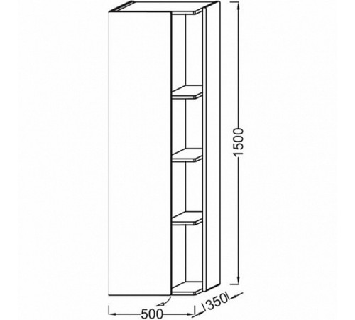 Шкаф пенал Jacob Delafon Terrace 50 L EB1179G-M61 подвесной Мягкий черный