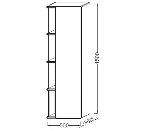 Шкаф пенал Jacob Delafon Terrace 50 R EB1179D-G1C подвесной Белый глянцевый