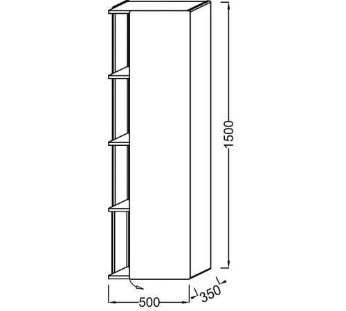 Шкаф пенал Jacob Delafon Terrace 50 R EB1740DRU-G1C подвесной Белый глянцевый