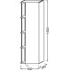 Шкаф пенал Jacob Delafon Terrace 50 R EB1740DRU-G1C подвесной Белый глянцевый