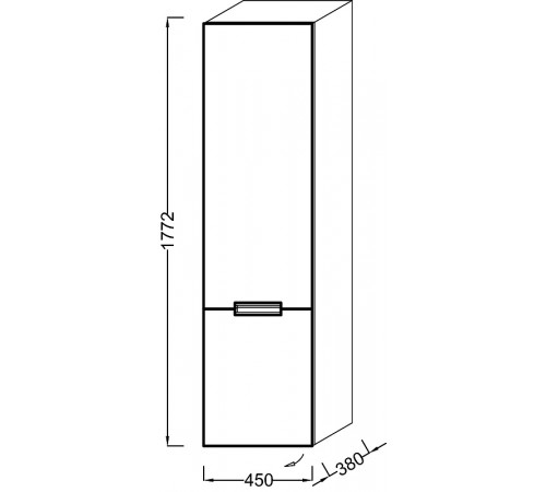 Шкаф пенал Jacob Delafon Reve 45 R EB1141D-T-M61 подвесной Черный матовый