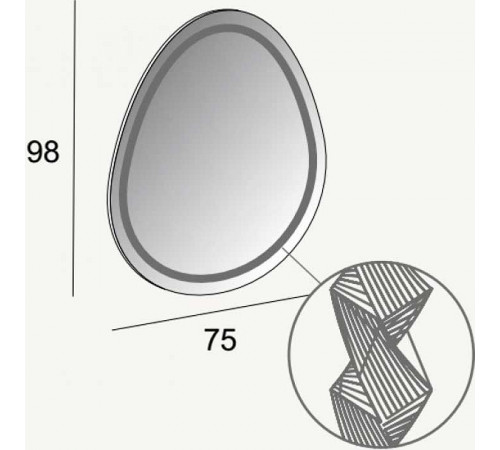 Зеркало Cezares 75 44777 с подсветкой с узором