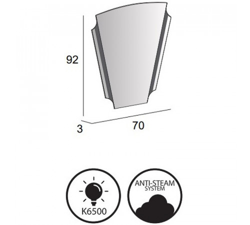 Зеркало Cezares 70 45020 с подсветкой с подогревом