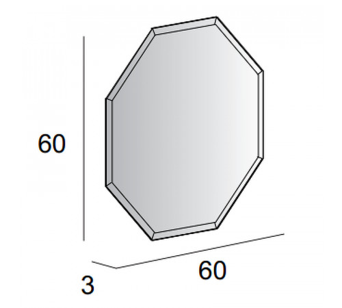 Зеркало Cezares 60 45078 с подсветкой многоугольное