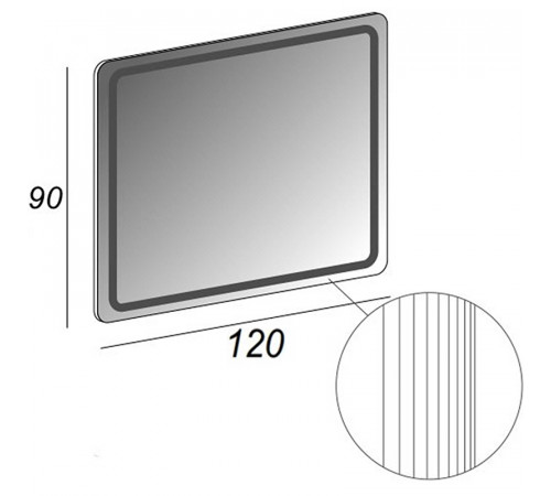 Зеркало Cezares 120 54353 с подсветкой с полосами