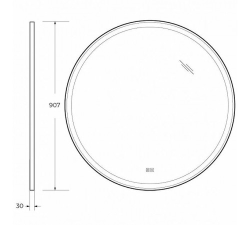 Зеркало Cezares Cadro 90 CZR-SPC-CADRO-900-LED-TCH-WARM с подсветкой с сенсорным выключателем и подогревом