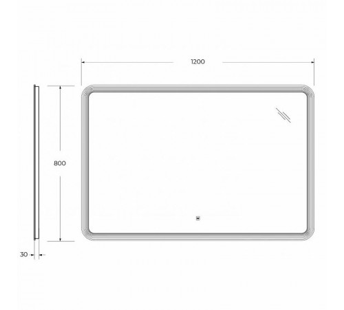 Зеркало Cezares Duet 120 CZR-SPC-DUET-1200-800-LED-TCH с подсветкой с лазерной гравировкой и сенсорным выключателем