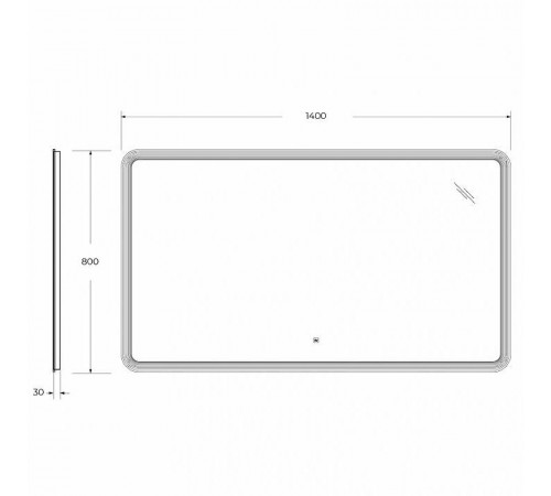 Зеркало Cezares Duet 140 CZR-SPC-DUET-1400-800-LED-TCH с подсветкой с лазерной гравировкой и сенсорным выключателем