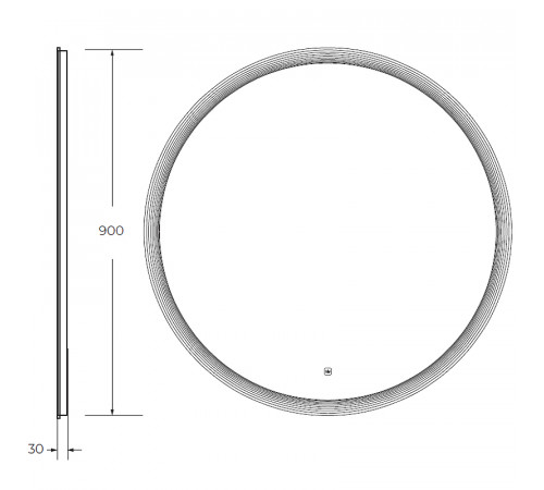 Зеркало Cezares Eco 90 CZR-SPC-ECO-900-LED-TCH с подсветкой с лазерной гравировкой и сенсорным выключателем