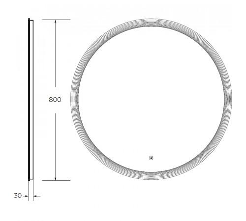 Зеркало Cezares Eco 80 CZR-SPC-ECO-800-LED-TCH с подсветкой с лазерной гравировкой и сенсорным выключателем