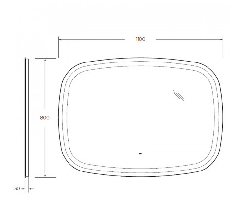 Зеркало Cezares Molveno 110 CZR-SPC-MOLVENO-1100-800-MOV с подсветкой с сенсорным выключателем и датчиком движения