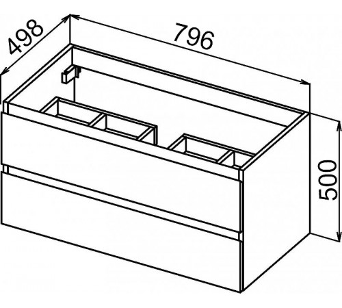 Тумба под раковину Cezares Molveno 80 MOLVENO-80-2C-SO-LB подвесная Legno Bianco