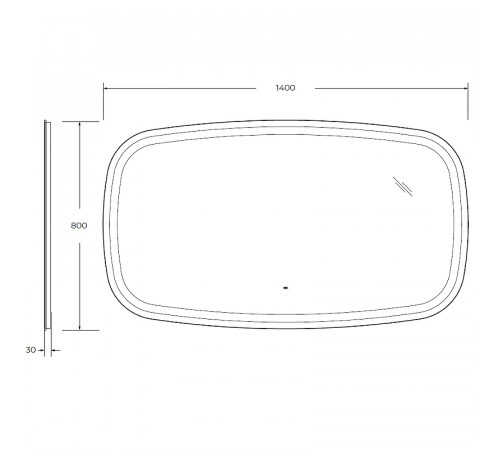 Зеркало Cezares Molveno 140 CZR-SPC-MOLVENO-1400-800-MOV с подсветкой с сенсорным выключателем и датчиком движения