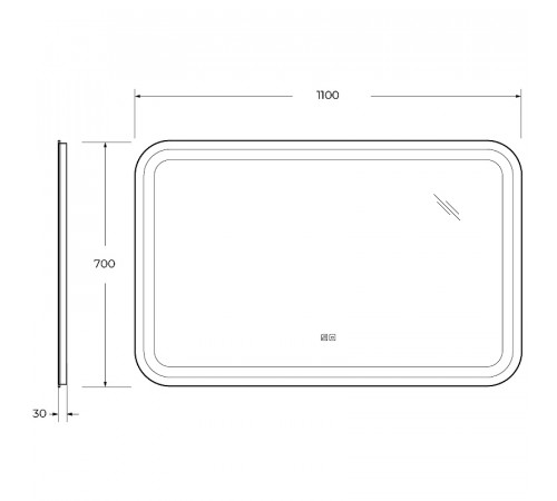 Зеркало Cezares Stylus 110 CZR-SPC-STYLUS-1100-700-TCH-WARM с подсветкой с сенсорным выключателем и подогревом
