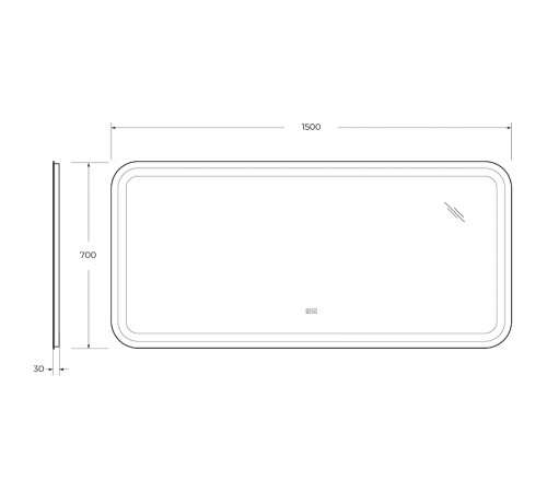 Зеркало Cezares Stylus 150 CZR-SPC-STYLUS-1500-700-TCH-WARM с подсветкой с сенсорным выключателем и подогревом