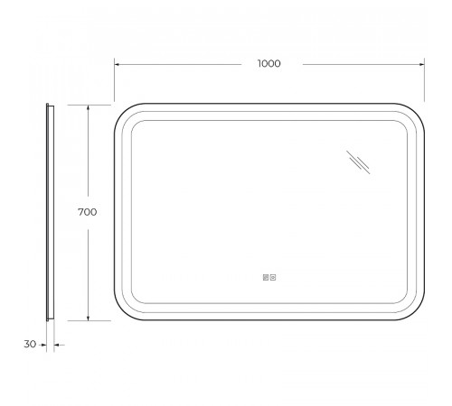 Зеркало Cezares Stylus 100 CZR-SPC-STYLUS-1000-700-TCH-WARM с подсветкой с сенсорным выключателем и подогревом