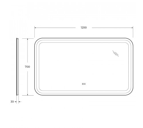 Зеркало Cezares Stylus 120 CZR-SPC-STYLUS-1200-700-TCH-WARM с подсветкой с сенсорным выключателем и подогревом