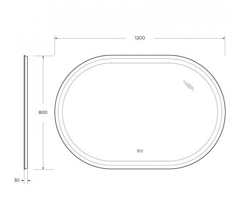 Зеркало Cezares Giubileo 120 CZR-SPC-GIUBILEO-1200-800-TCH-WARM с подсветкой с сенсорным выключателем и подогревом