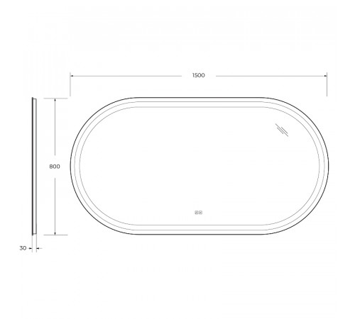 Зеркало Cezares Giubileo 150 CZR-SPC-GIUBILEO-1500-800-TCH-WARM с подсветкой с сенсорным выключателем и подогревом