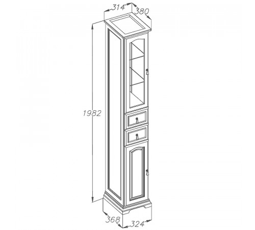 Шкаф пенал Opadiris Риспекто 30 R 00-00005833 Белый