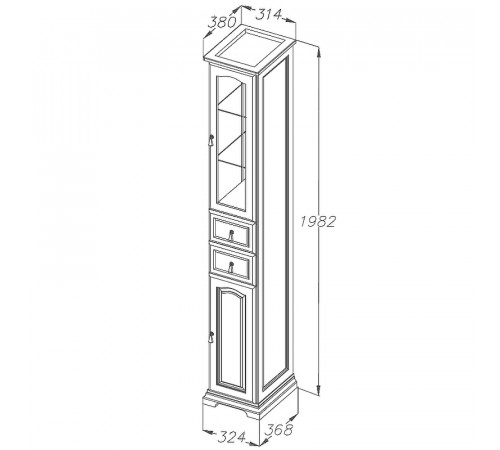 Шкаф пенал Opadiris Риспекто 30 L 00-00005832 Белый