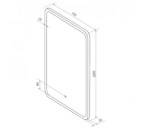Зеркало Континент Glamour 700х1200 ЗЛП236 с подсветкой с сенсорным выключателем