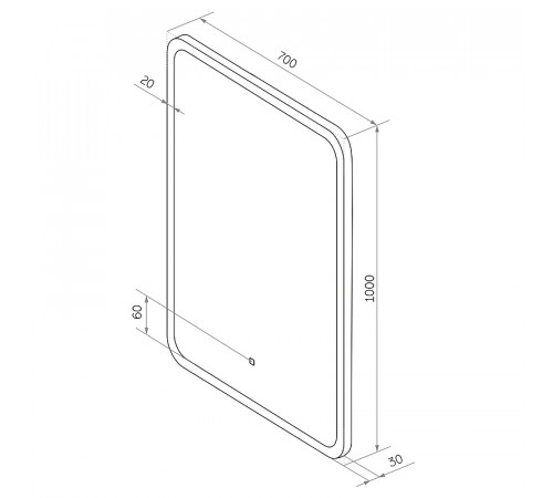 Зеркало Континент Glamour 700х1000 ЗЛП277 с подсветкой с сенсорным выключателем