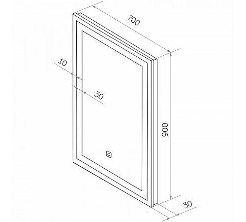 Зеркало Континент Mercury 700x900 ЗЛП506 с подсветкой с сенсорным выключателем