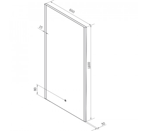 Зеркало Континент Modern 600х1100 ЗЛП618 с подсветкой с сенсорным выключателем