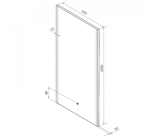 Зеркало Континент Modern 500х1000 ЗЛП619 с подсветкой с сенсорным выключателем