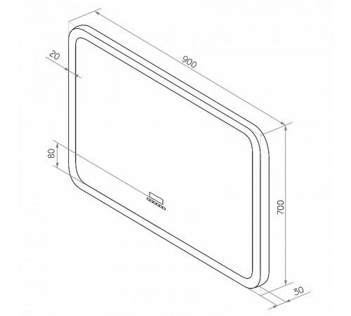 Зеркало Континент Demure 900х700 ЗЛП448 с подсветкой с сенсорным выключателем и многофункциональной панелью