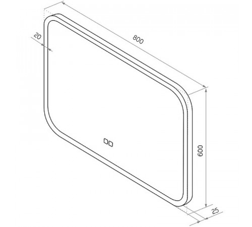 Зеркало Континент Demure 800х600 ЗЛП634 с подсветкой с сенсорным выключателем с подогревом