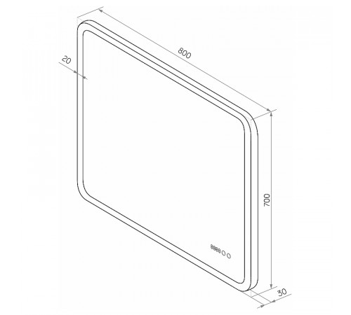 Зеркало Континент Demure 800х700 ЗЛП2874 с подсветкой с сенсорным выключателем с подогревом с часами