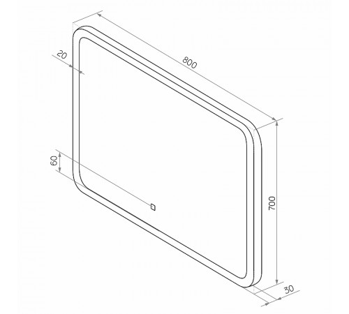 Зеркало Континент Demure 800х700 ЗЛП3331 с подсветкой с сенсорным выключателем