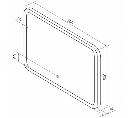 Зеркало Континент Demure 700х500 ЗЛП168 с подсветкой с сенсорным выключателем