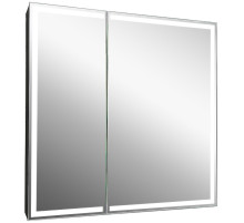 Зеркальный шкаф Континент Mirror Box black Led 80 МВК052 с подсветкой Черный