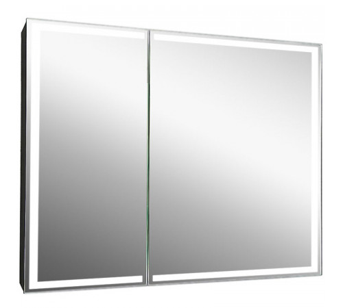 Зеркальный шкаф Континент Mirror Box black Led 100 МВК051 с подсветкой Черный