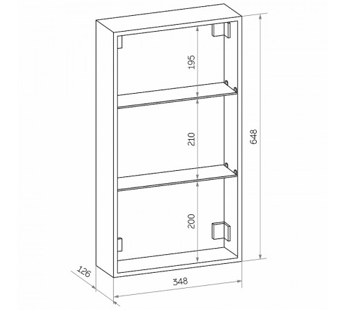 Зеркальный шкаф Континент Mirror Box black Led 35 L МВК063 с подсветкой Черный