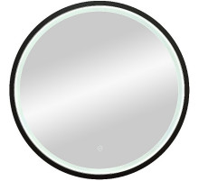 Зеркало Континент Style D 600 ЗЛП1016 с подсветкой Черное с сенсорным выключателем