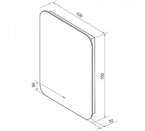 Зеркало Континент Burzhe 500х700 ЗЛП541 с подсветкой с бесконтактным выключателем