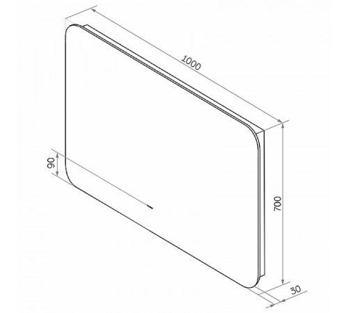 Зеркало Континент Burzhe 1000х700 ЗЛП398 с подсветкой с бесконтактным выключателем