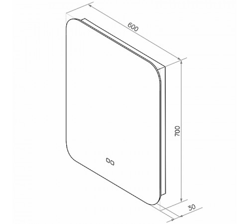 Зеркало Континент Burzhe 600х700 ЗЛП2288 с подсветкой с сенсорным выключателем с подогревом