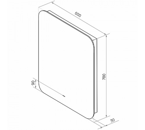 Зеркало Континент Burzhe 600х700 ЗЛП531 с подсветкой с бесконтактным выключателем