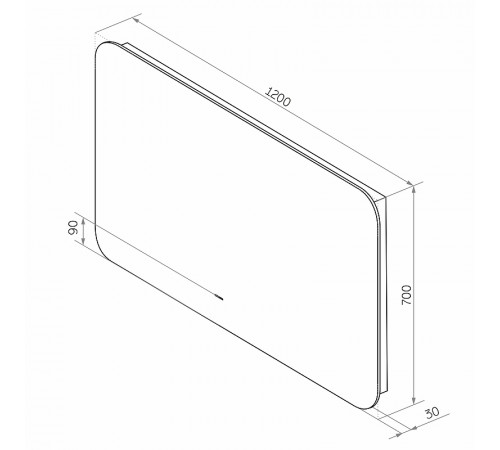 Зеркало Континент Burzhe 1200х700 ЗЛП3530 с подсветкой с бесконтактным выключателем