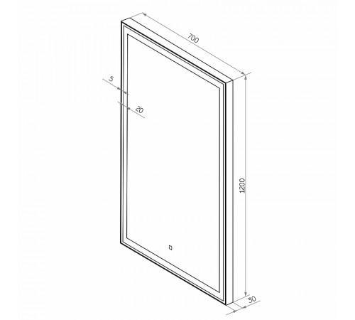 Зеркало Континент Strong 700х1200 ЗЛП507 с подсветкой Серебро с сенсорным выключателем