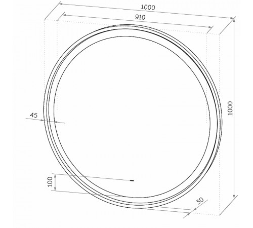 Зеркало Континент Planet D 1000 ЗЛП1153 с подсветкой с бесконтактным выключателем