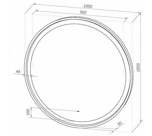 Зеркало Континент Planet D 1000 ЗЛП683 с подсветкой с бесконтактным выключателем