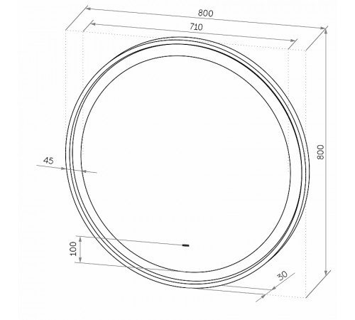 Зеркало Континент Planet D 800 ЗЛП684 с подсветкой с бесконтактным выключателем