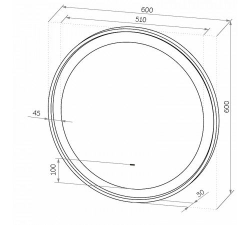 Зеркало Континент Planet D 600 ЗЛП2624 с подсветкой с бесконтактным выключателем